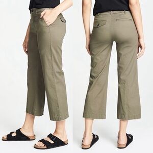 ATM Enzyme Wash Distressed Boyfriend Chino Wide Leg Pants \\ 8